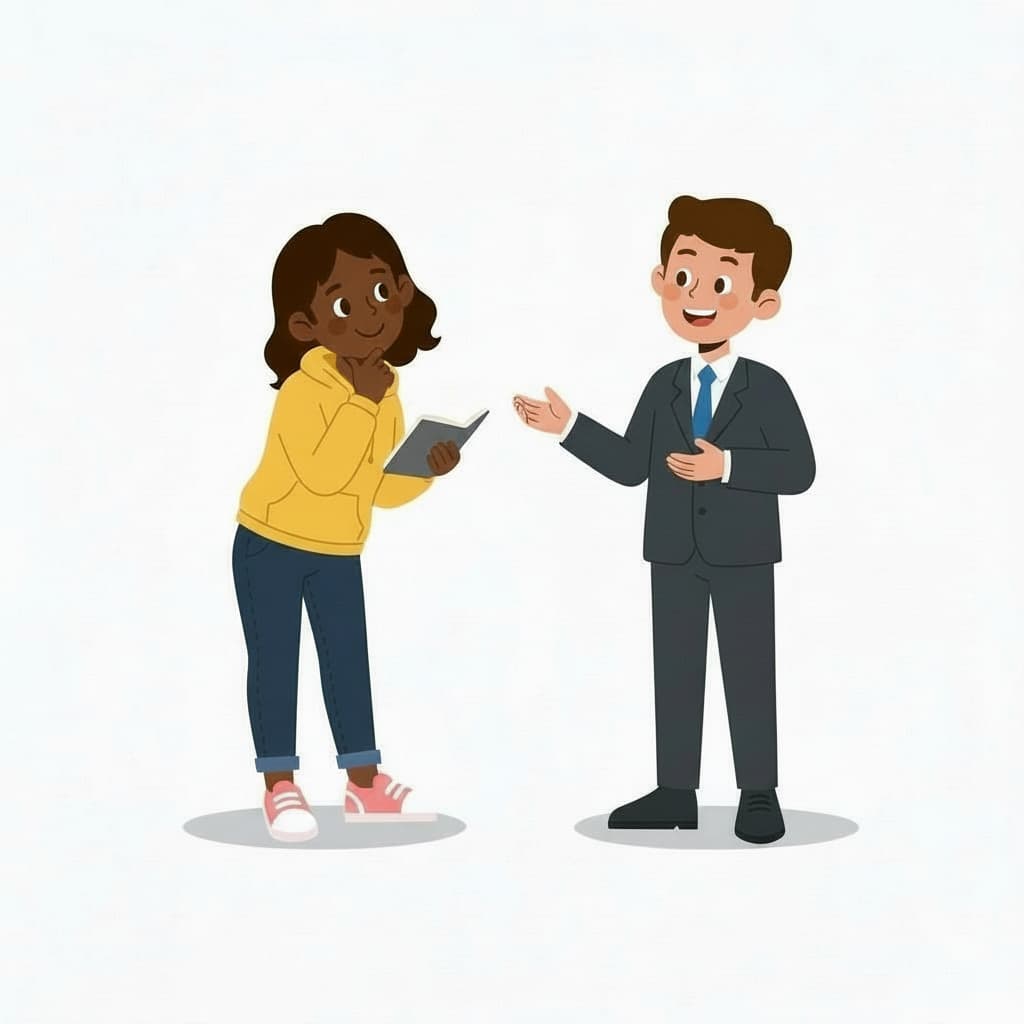 Professional guiding client through planning